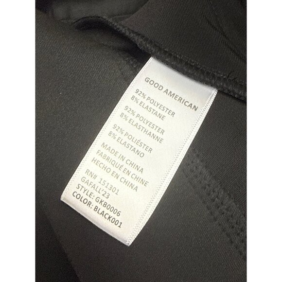NWT Good American Women's Pants Scuba Knit Black Trouser Zip Pockets Size 16 - Picture 11 of 13